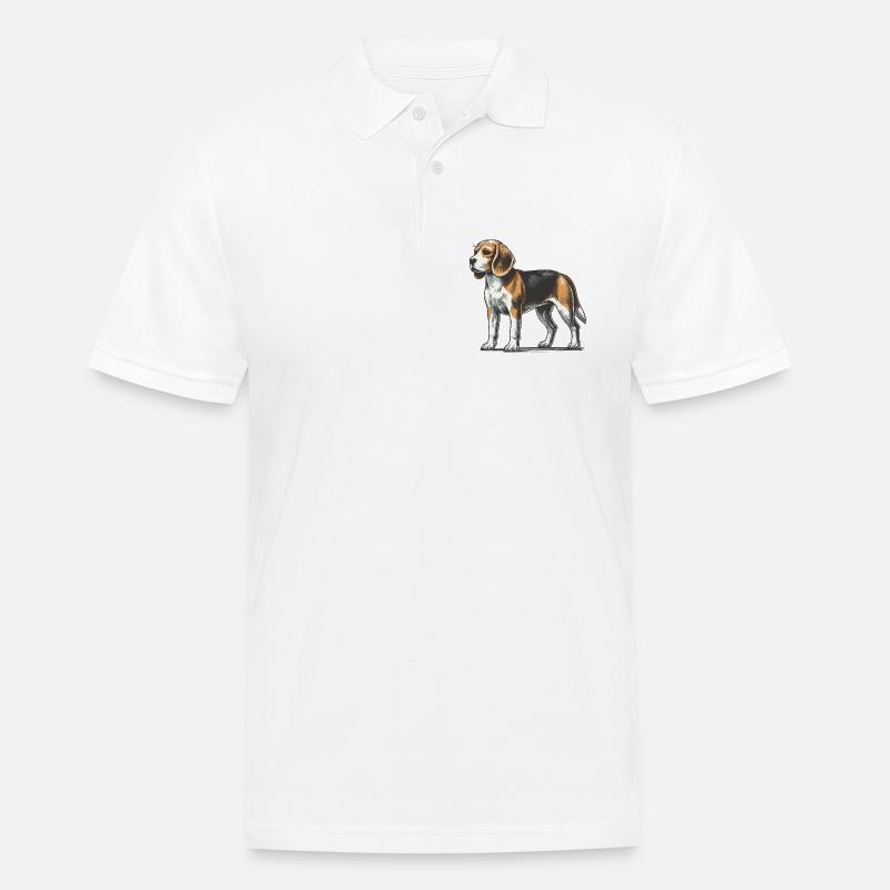 Beagle - Männer Poloshirt - Weiß