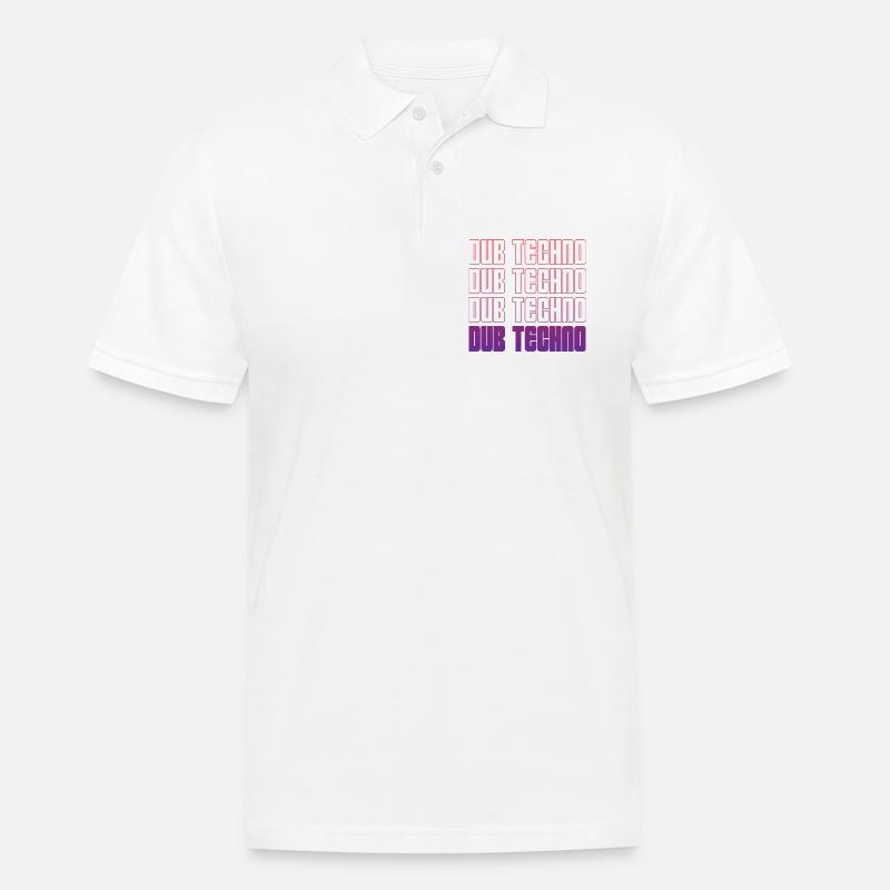 Dub Techno Neon Gradient Grid - Männer Poloshirt - Weiß