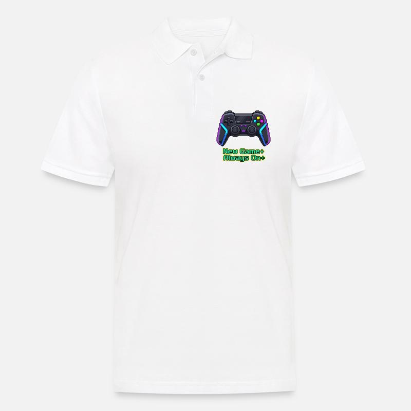 Neon Pixel Controller Neues Spiel Plus - Männer Poloshirt - Weiß