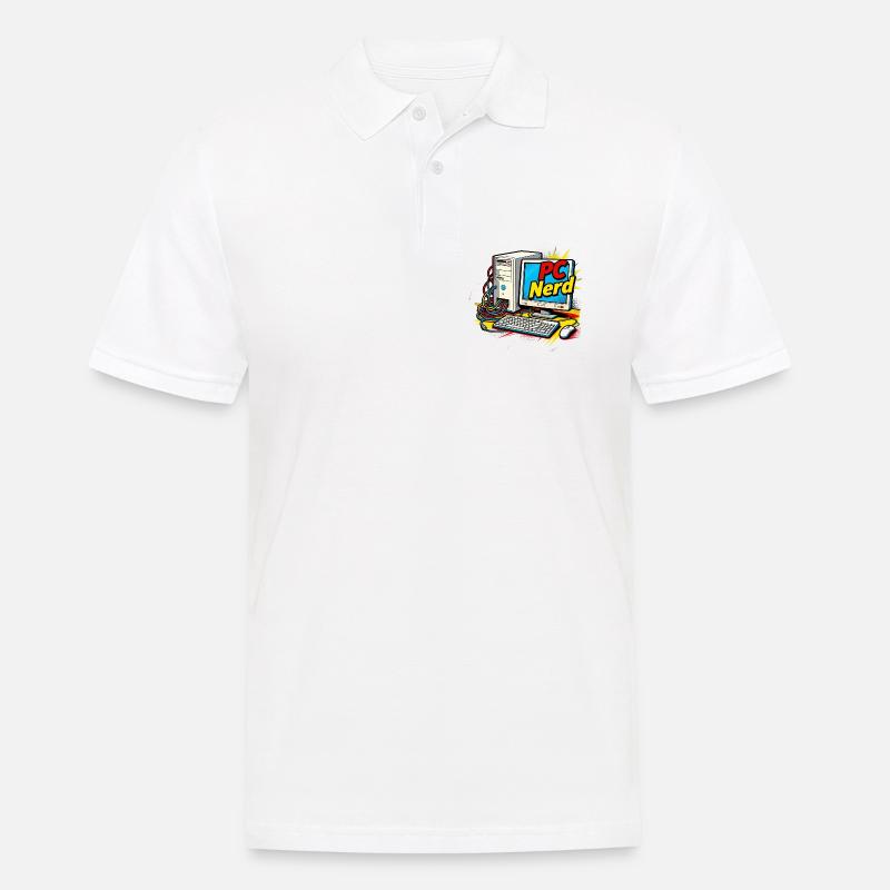 Nerd per PC - Polo da uomo - bianco
