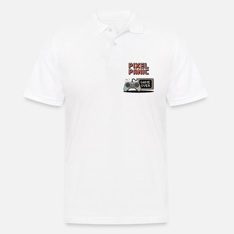 Pixel Panic – Game Over Rage Modus - Männer Poloshirt - Weiß