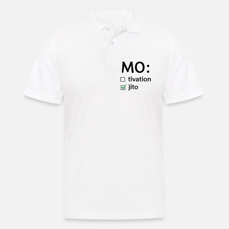 Motivation oder Mojito - Männer Poloshirt - Weiß