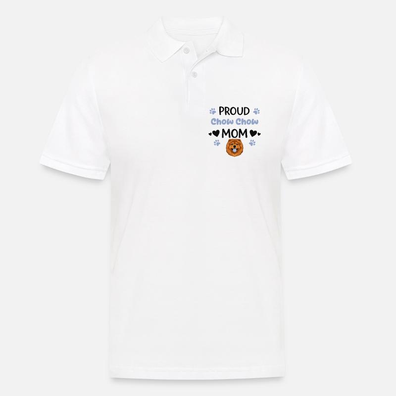 Stolze Chow Mutter, Chow-chow - Männer Poloshirt - Weiß