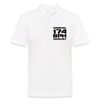 Originales 174 BPM Junglist DNB Drum and Bass - Männer Poloshirt - Weiß - Vorne - Kai (181cm)