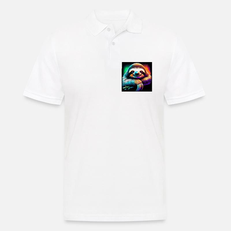 Faultier - Männer Poloshirt - Weiß