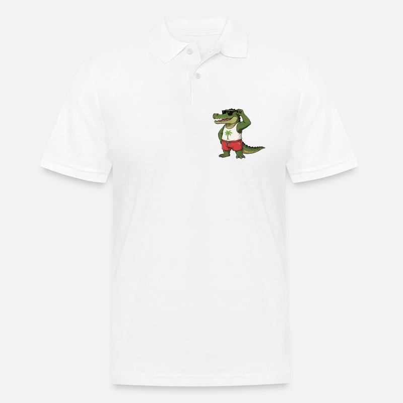 Crocodile Comic - Men's Polo Shirt - white