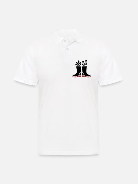 Rubber Boots Plants Icon - Men's Polo Shirt - white