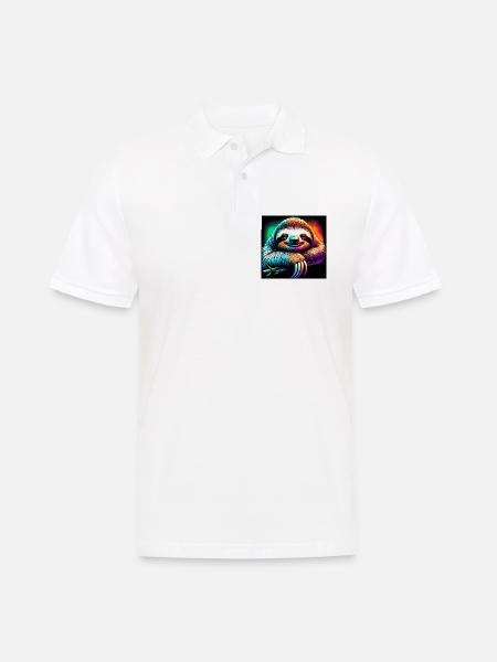 Faultier - Männer Poloshirt - Weiß
