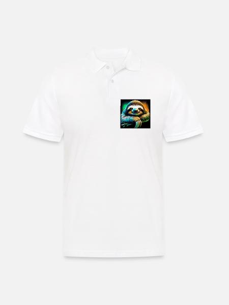 Faultier - Männer Poloshirt - Weiß