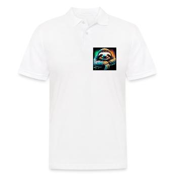 Faultier - Männer Poloshirt - Weiß - Vorne - Kai (181cm)
