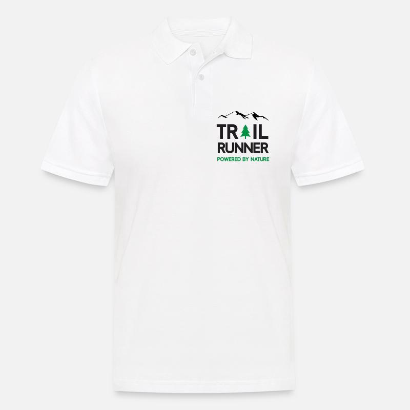 Trail Runner - Powered by Nature - Männer Poloshirt - Weiß