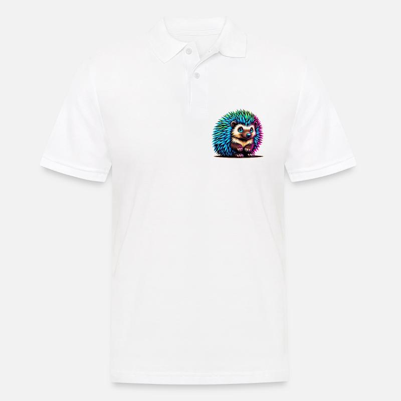 Igel - Männer Poloshirt - Weiß