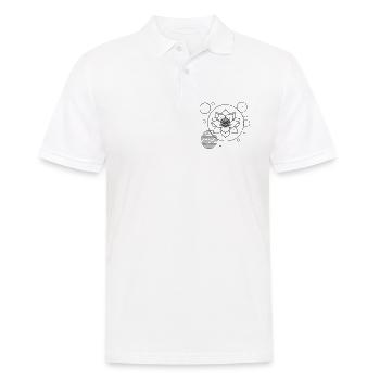 Lotus & Geometrie – Ästhetische Balance aus Natur - Männer Poloshirt - Weiß - Vorne - Kai (181cm)