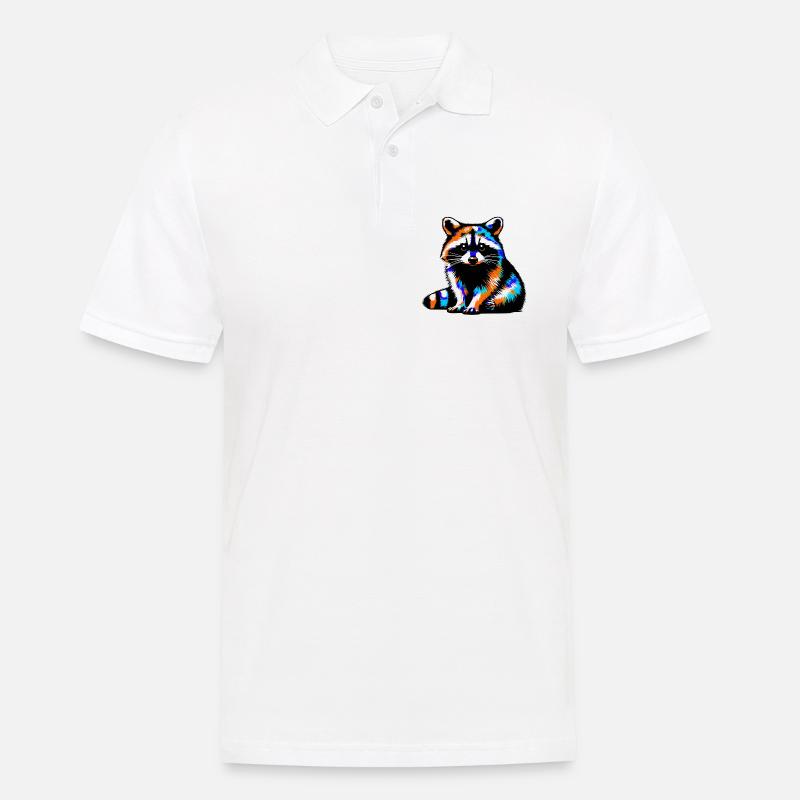 Waschbär - Männer Poloshirt - Weiß