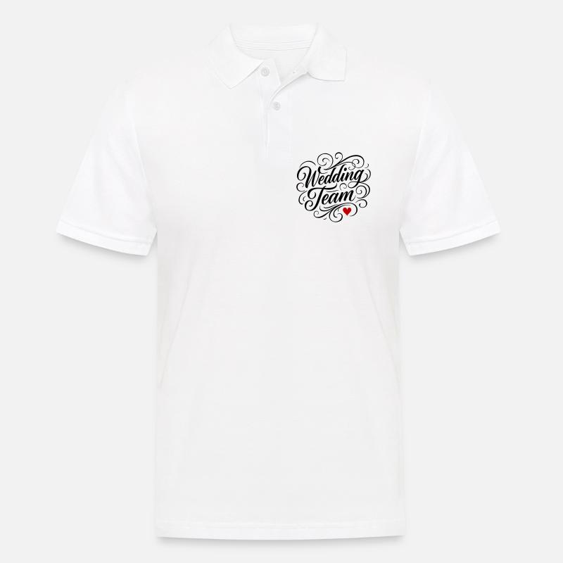Bryllup Team Hjerte - Herre poloshirt - hvid