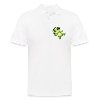 Süßer Frosch Kröte Unke mit Kopfhörern Tanzen Tech - Männer Poloshirt - Weiß - Vorne - Kai (181cm)