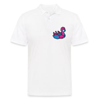 Flamingo Schwimmtier Pool Party - Männer Poloshirt - Weiß - Vorne - Kai (181cm)