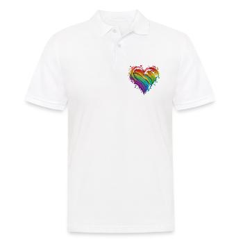 CSD LGBT Regenbogen LGBTQ Herz Pride Just Love - Männer Poloshirt - Weiß - Vorne - Kai (181cm)