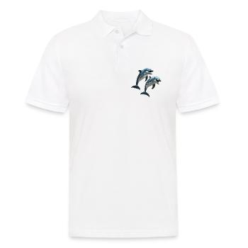Delfine - Männer Poloshirt - Weiß - Vorne - Kai (181cm)
