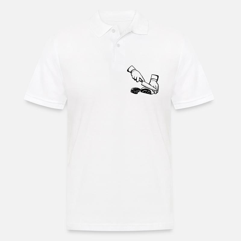 Fleisch schneiden - Männer Poloshirt - Weiß