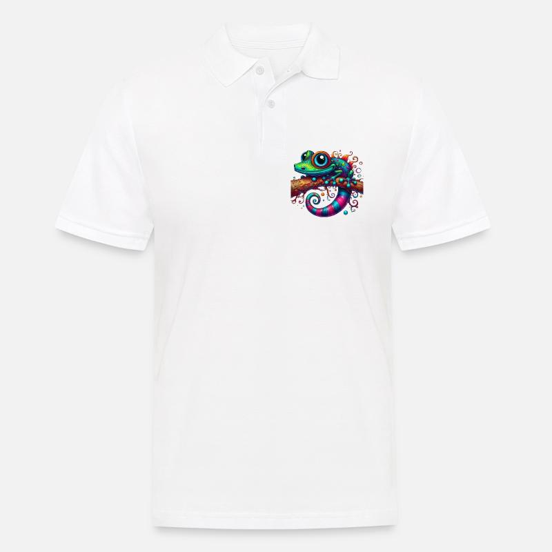 Gecko - Männer Poloshirt - Weiß