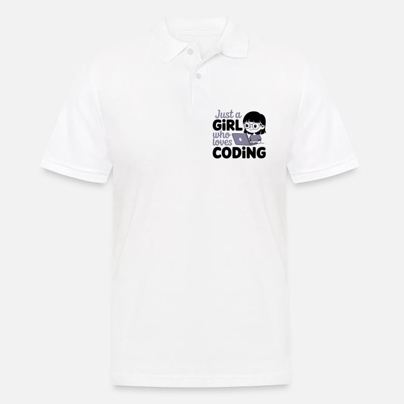 Nur ein Mädchen, das das Programmieren liebt - Männer Poloshirt - Weiß