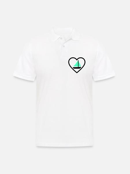 Cuore Vela – Passione Navigazione - Men's Polo Shirt - white