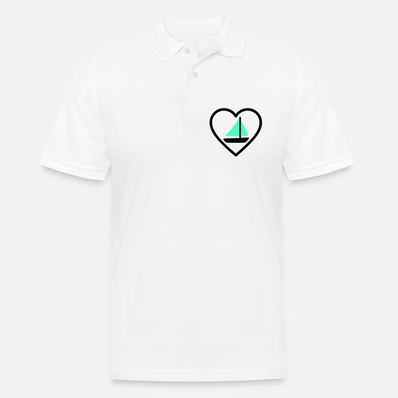 Cuore Vela – Passione Navigazione - Men's Polo Shirt - white