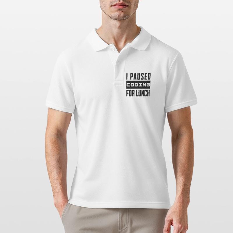 Nerd Coding , I Paused Coding for Lunch Men's Polo Shirt