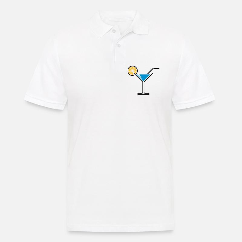 Cocktail / Cocktailglas / Martini + (Hellblau) - Männer Poloshirt - Weiß