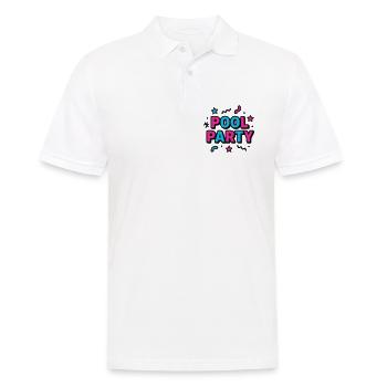 Pool Party 90er Schriftzug - Männer Poloshirt - Weiß - Vorne - Kai (181cm)