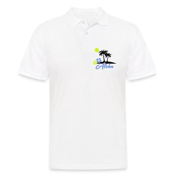 Aloha Hibiskus Neon Script - Männer Poloshirt - Weiß - Vorne - Kai (181cm)