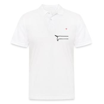 Minimalist Dog Back - Men's Polo Shirt - white - Front - Kai (181cm)