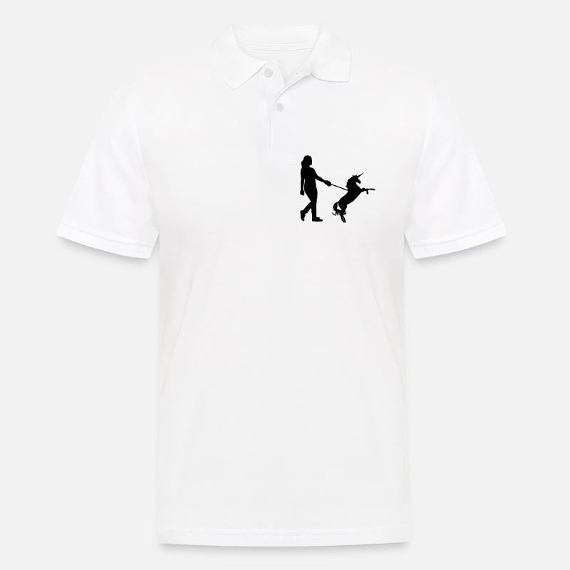 Einhorn Gassi - Einhörner, Haustier, Geschenk - Männer Poloshirt - Weiß