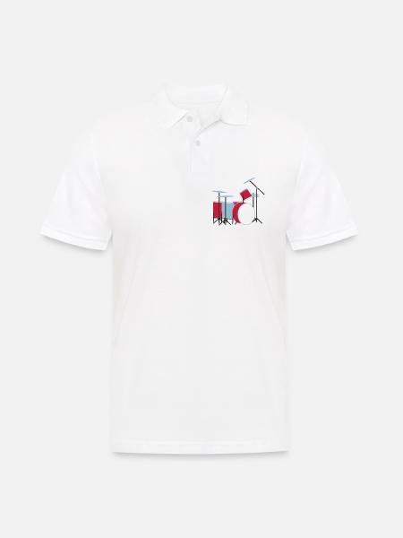 coloured_drums - Männer Poloshirt - Weiß
