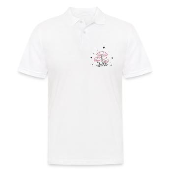 Champignons aux étoiles, automne - Polo Homme - blanc - Devant - Kai (181cm)