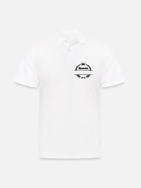 Queen in laurel wreath and crown - Men's Polo Shirt - white