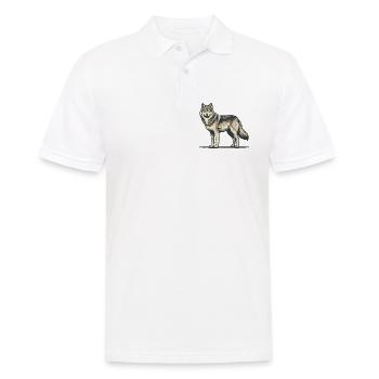 Wolf - Men's Polo Shirt - white - Front - Kai (181cm)