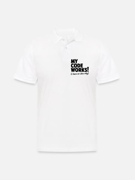 Min kode virker! (Jeg aner ikke hvorfor) - Herre poloshirt - hvid