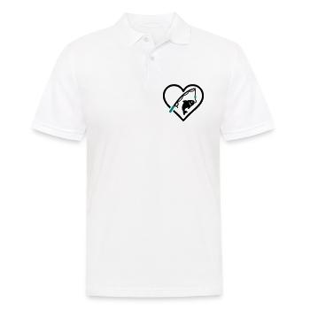 Pêche Coeur Canne à Poissons Nature Passion - Polo Homme - blanc - Devant - Kai (181cm)