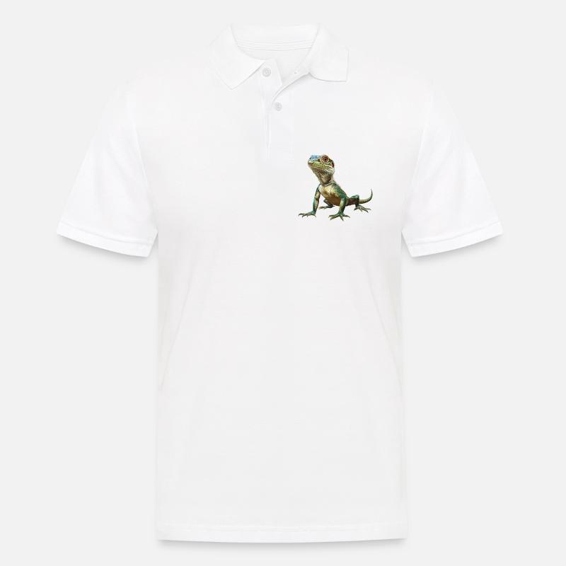 Eidechsen Eidechse - Männer Poloshirt - Weiß