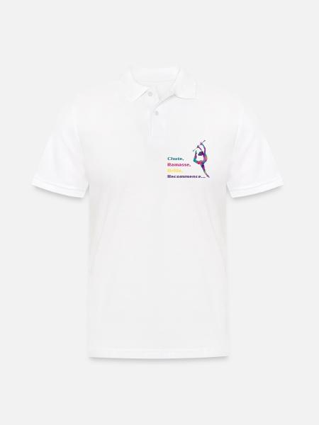 Chute-_Ramasse-_Recommence-- - Polo Homme - blanc