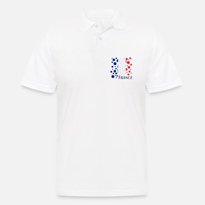 French Circle Dots Pattern - Men's Polo Shirt - white