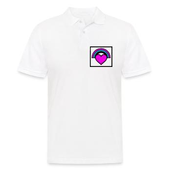 Graphique de cadre en forme de cœur arc-en-ciel - Polo Homme - blanc - Devant - Kai (181cm)