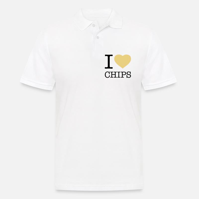 I LOVE CHIPS - Männer Poloshirt - Weiß