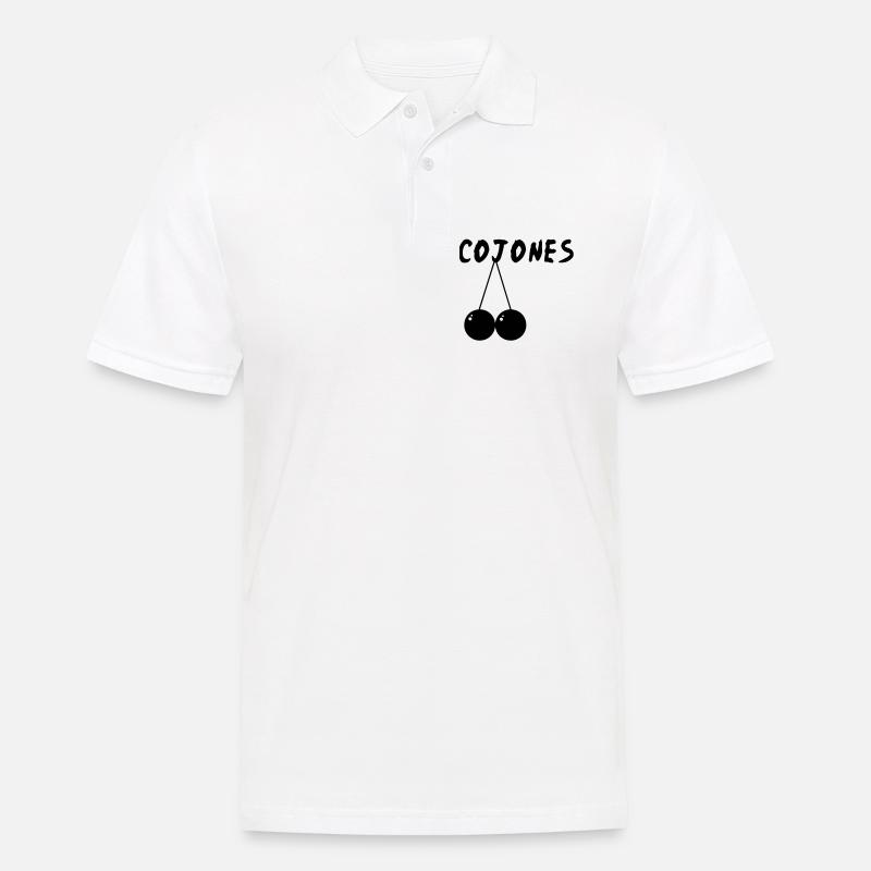 cojones - Männer Poloshirt - Weiß