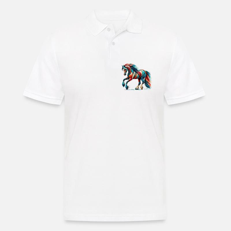 Pferd - Männer Poloshirt - Weiß
