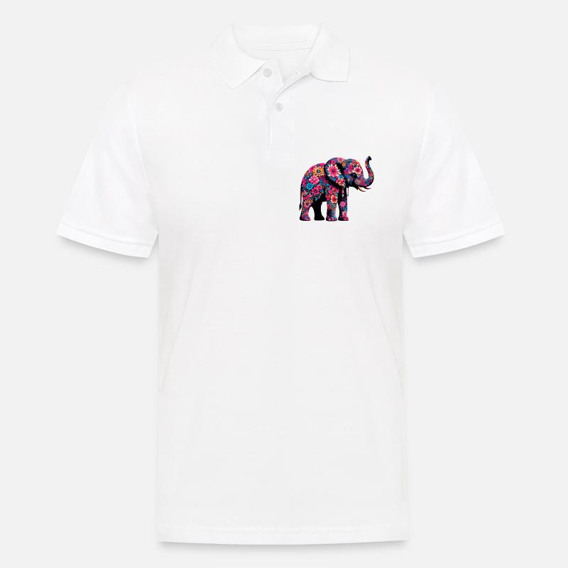 Elefant - Männer Poloshirt - Weiß