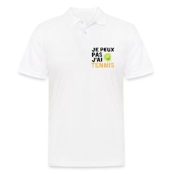 Graphic Original I Can't I Tennis - Männer Poloshirt - Weiß - Vorne - Kai (181cm)