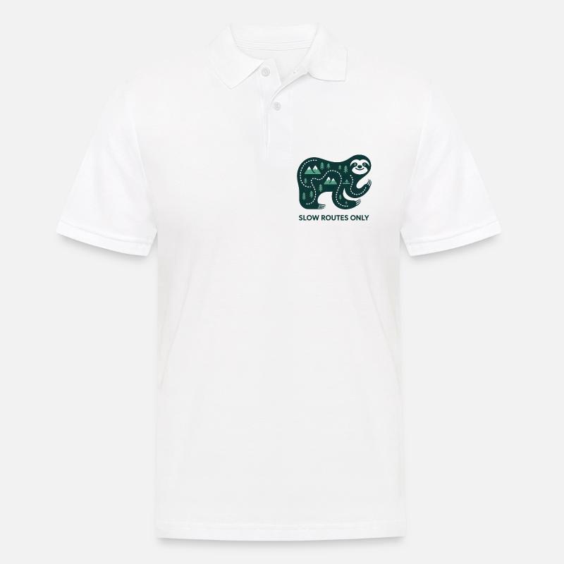 Langsame Routen Nur Elefant - Männer Poloshirt - Weiß
